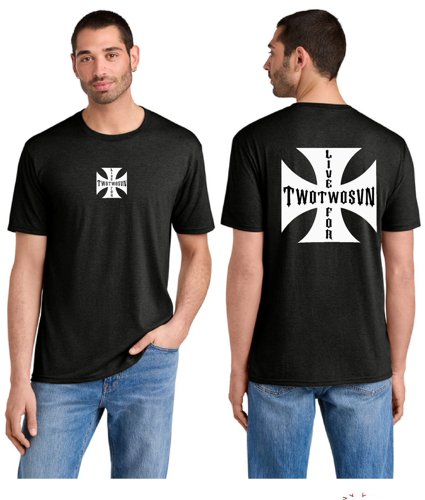 Live for 227 Iron Cross Tri-Blend Tee