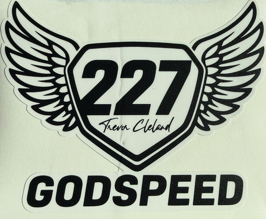 Angel Wings 227 God Speed Sticker